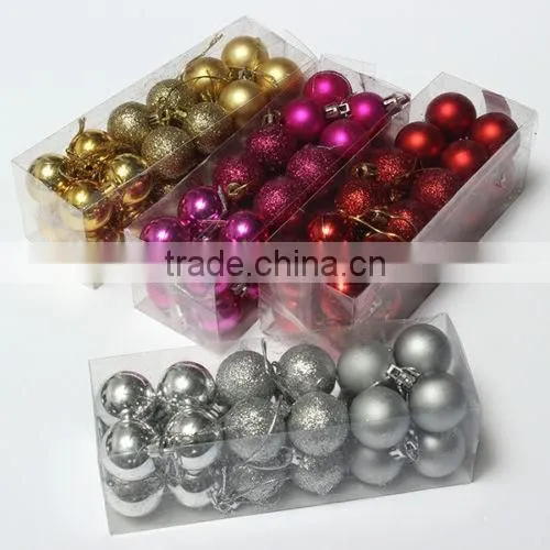 Cheap 24 Pcs Glitter Christmas 4 6 8 10cm Balls Baubles Xmas Tree Hanging Ornament Christmas Decor