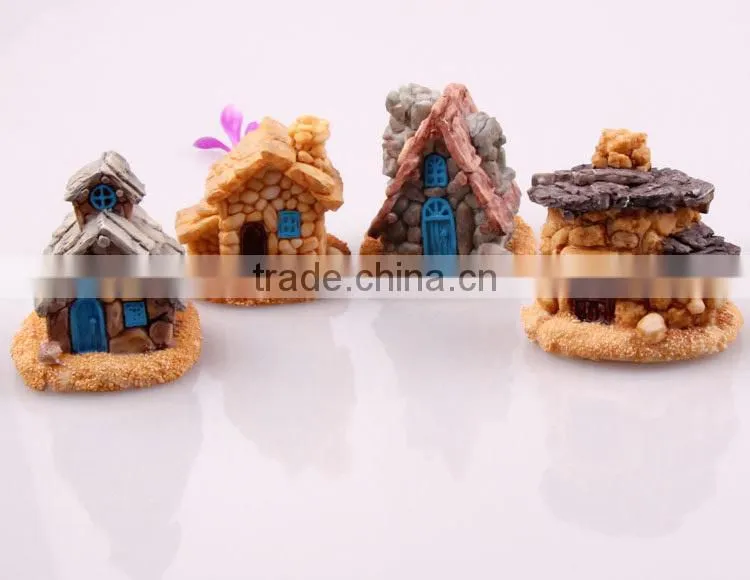 Mini CUTE fashional Resin decoration, ZAKKA Mini stone houses resin home background props