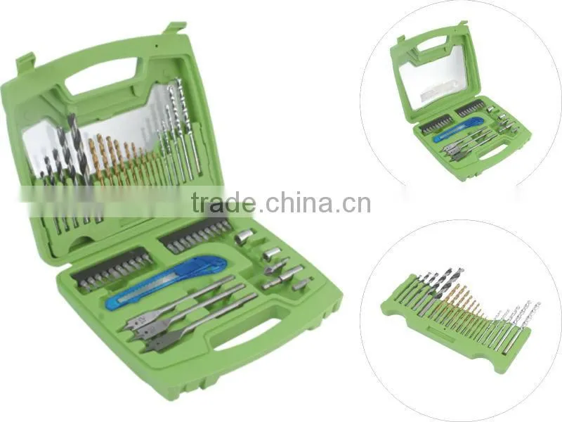 51pcs metal drill,masonry drill,wood drill set in blow mold case