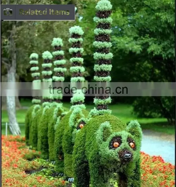 Artificial plastic grass animal topiary landscaping ornament for graden decoration