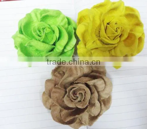 artifical rose cloth flower hair clip accessory
