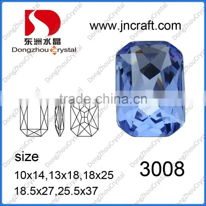 fashion octagon crystal stone colorful glass bead from Pujiang