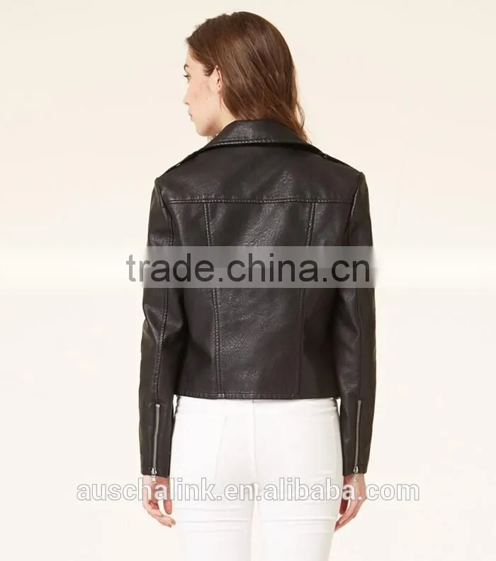 new arrival pakistan style girls short leather jacket made in china 2016