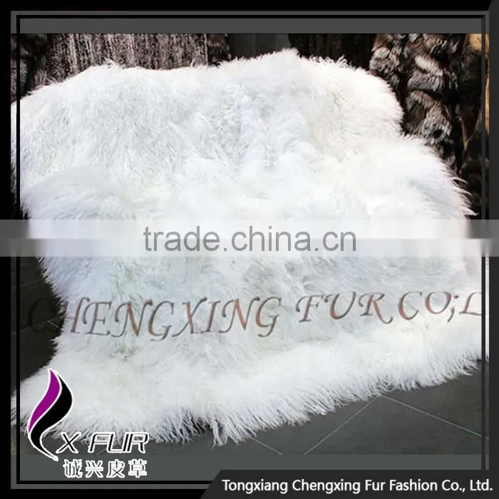 CX-D-23C Long Hair Winter Real Tibetan Lamb Fur Rug Rugs