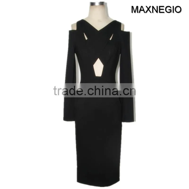Plain Dyed Technics Long Sleeve New Ladies Winter Dress