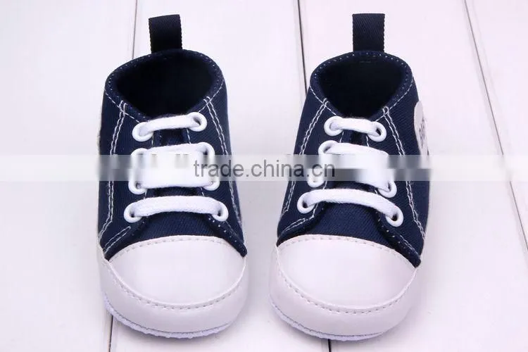2014 new baby product boys and girls canvas shoe infant baby canvas shoe