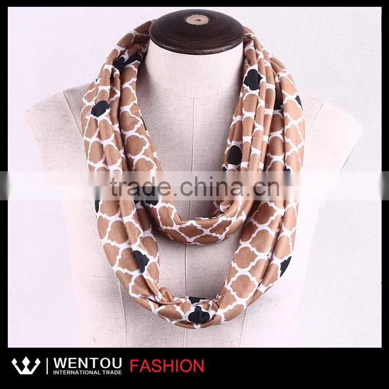 Wholesale Hot Sell Jersey Quatrefoil Infinity Scarf