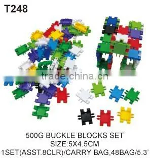 500g Colorful Plastic Intelligent Without Buckle Blocks Educational Toys For Kids