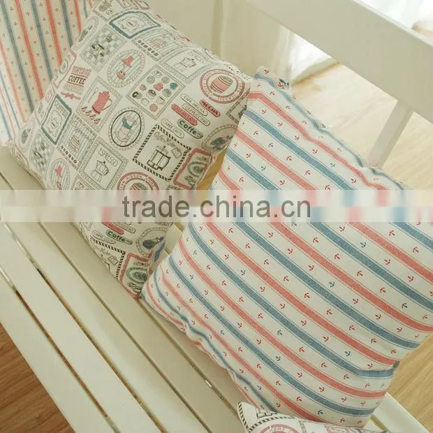 printed 100% organic cotton heavy canvas square pillow