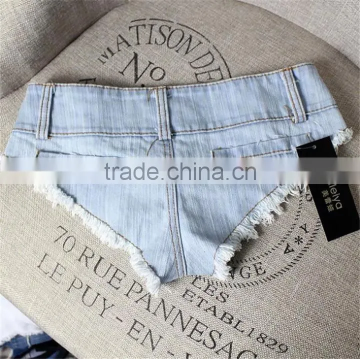 Girl Casual Low Waist Nightclub Triangle Jeans Shorts