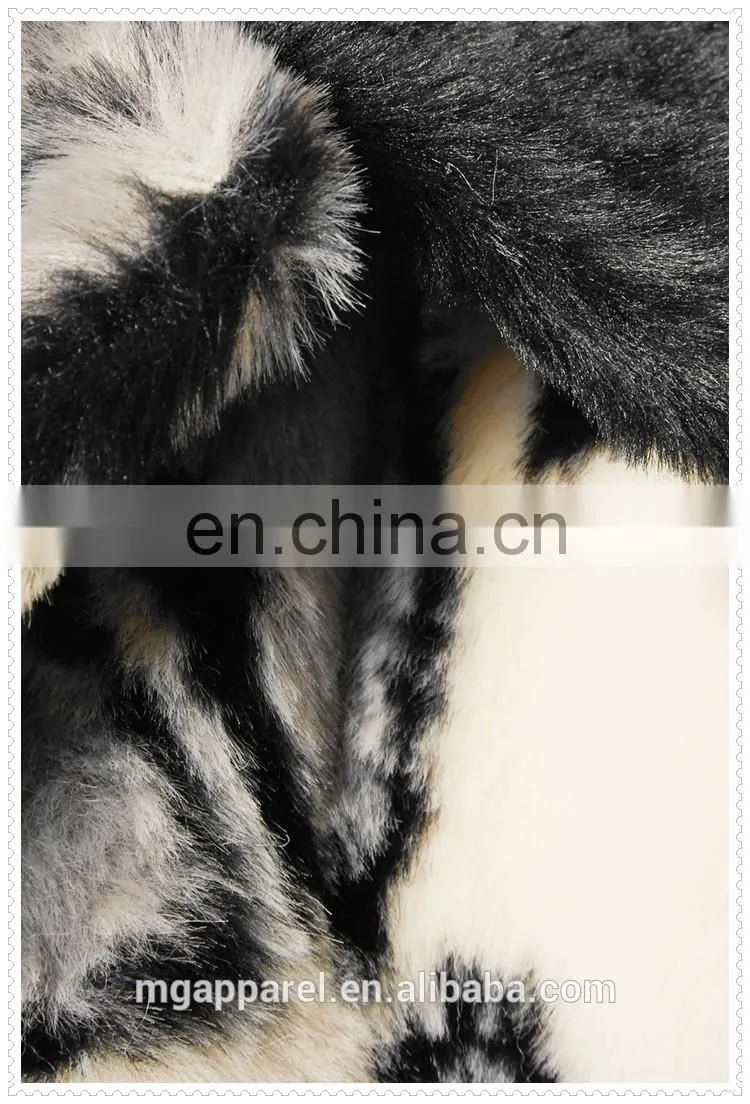 best selling printed long faux fur coats women made in china