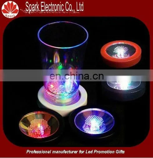 super thin flash blinking LED flashing coaster