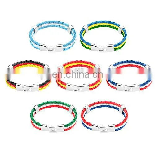 PU Leather Surfer Bracelet Country Flag Bracelet