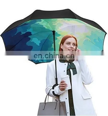 Windproof Opposite Open And Close Rverse Inside Out Car Inverted Umbrella