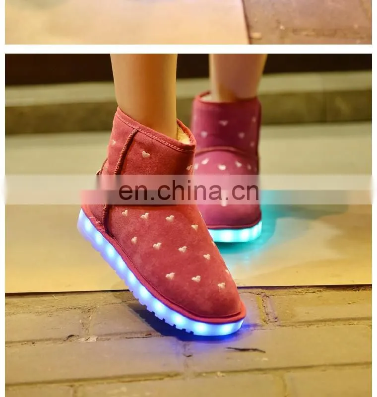 Wholesale cool light up winter snow boots ladies fashion led shoes woman