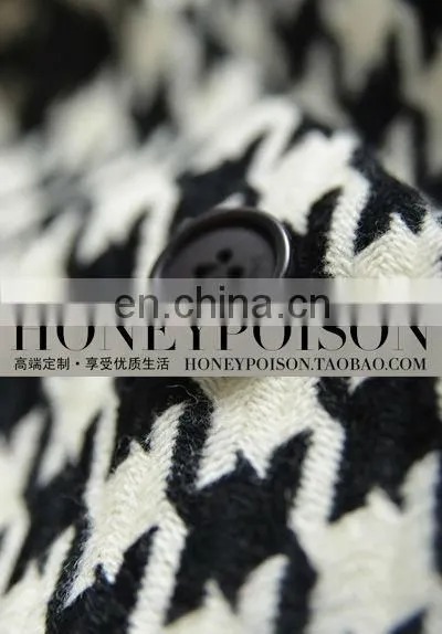 2014 best selling houndstooth velour woollen coat