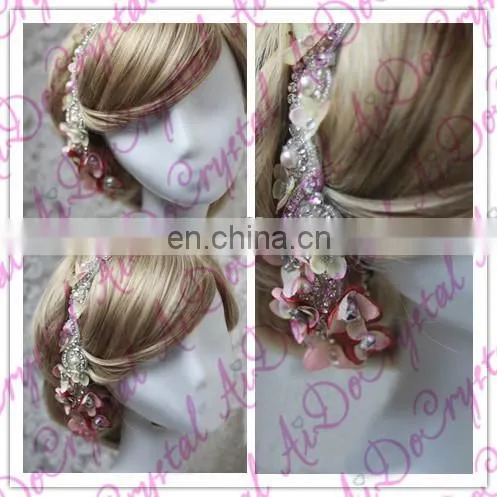Aidocrystal luxury crystal rhinestone headpiece,pearl princess flower crown hair accessories