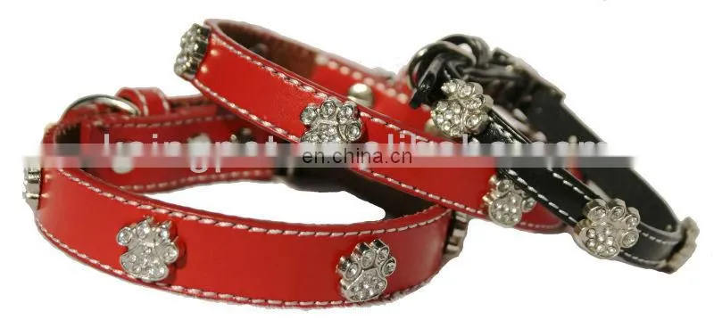 2013 Fashion Diamond Studded Leather Bling Bling Dog Collar