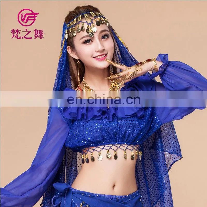 Indian dance tops Belly dance tops Tribal dance top Long sleeves belly dance tops S-3068#