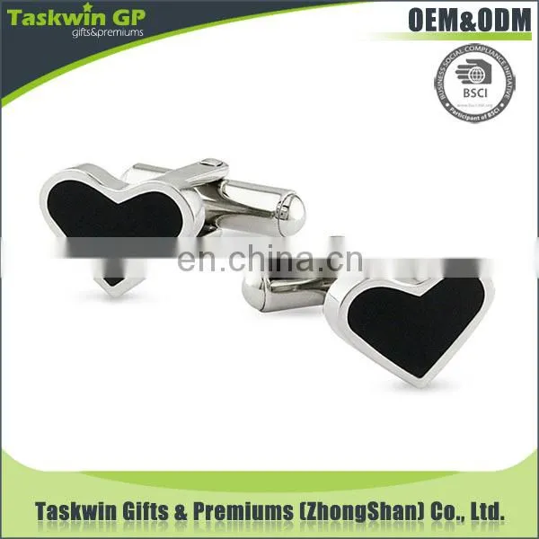 Heart shape metal cufflink custom men cufflink for wedding occasion
