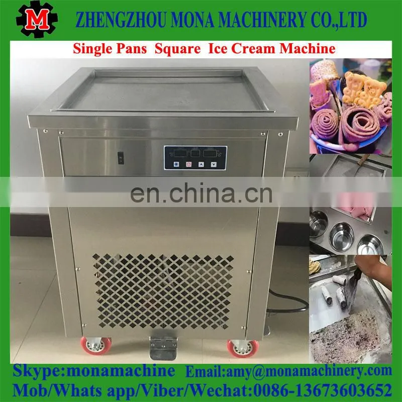 Widely Welcome Double 50cm round pans with 10 cooling barrels/tanks Thai fried ice cream machine for sale