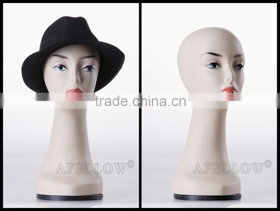 Plastic Female Head Mannequin Dispaly Jewelry/ hat /scarf/wig mannequin head H1003