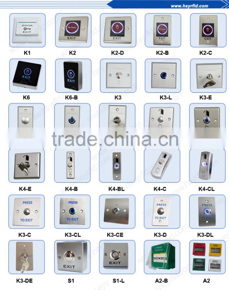 Top selling infrared sensor switch no touch contactless door release exit button with box