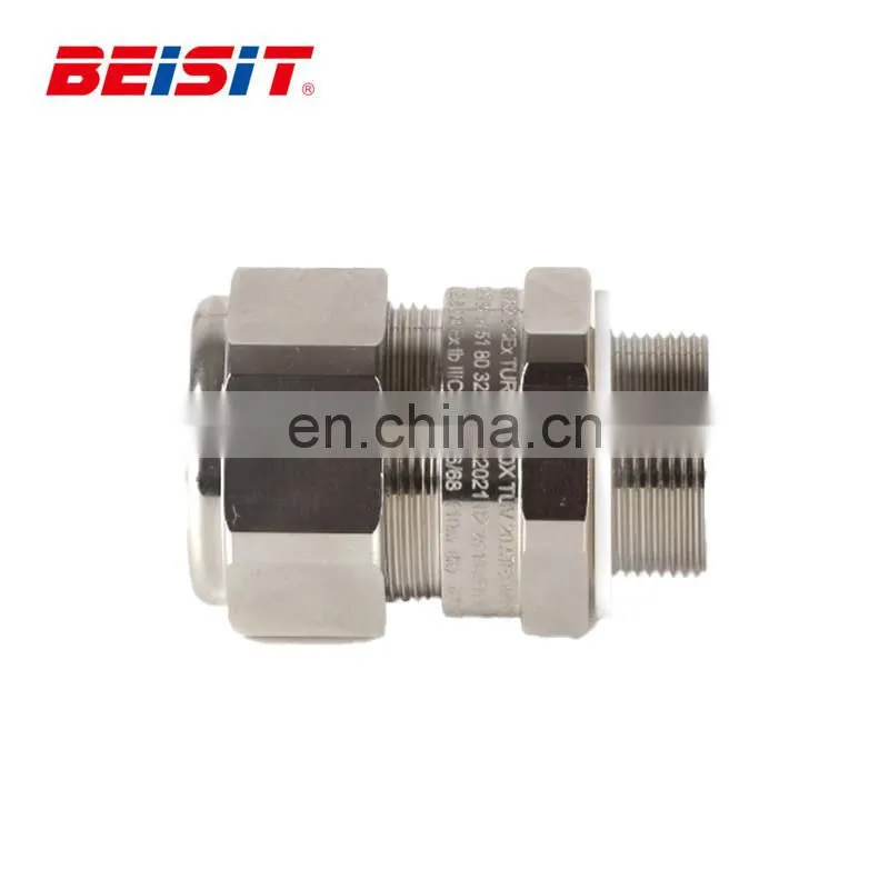 Single sealed brass nickel-plated waterproof cable crimp porous cable connector for industrial chassis