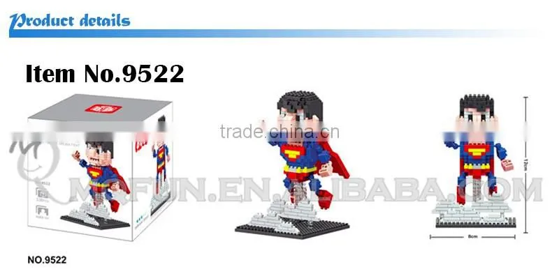 Mini Qute BOB 10 styles kawaii 3D avenger super hero plastic kids figures diamond building blocks brick model educational toy