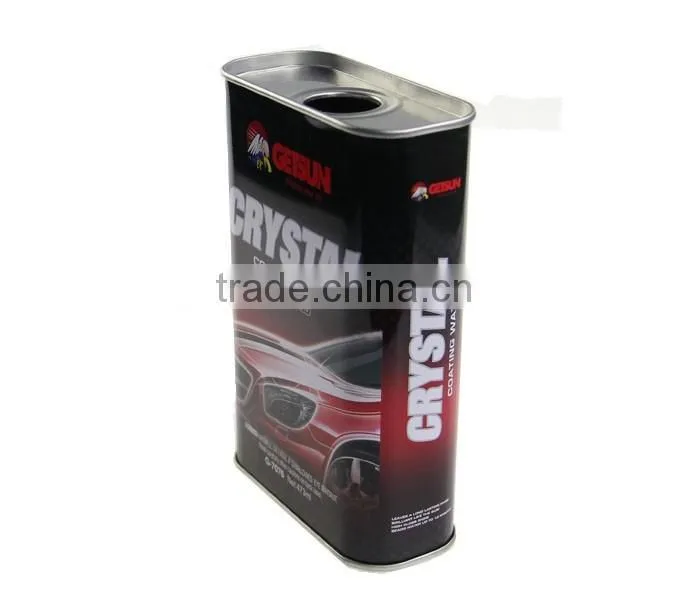 473ml square car wax tin metal box liquid product containers