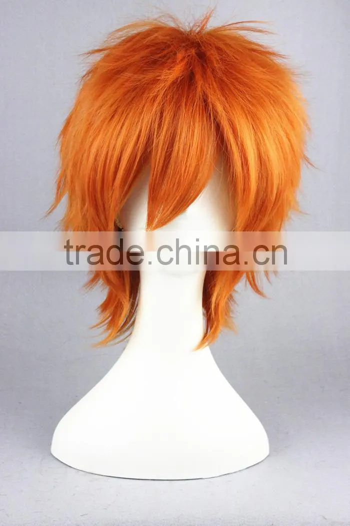 High Quality 35cm Short Straight Shugo Chara Wig Souma Kukai Orange wig Synthetic Anime Wig Cosplay Hair Wigs
