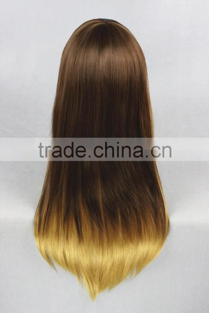 High Quality 65cm Medium Long Straight Blond&Gold Mixed Lolita Wig Synthetic Anime Wig Cosplay Hair Wig Party Wig