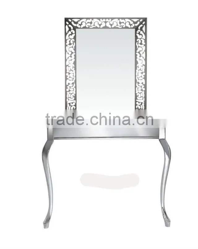 Old fashion style salon mirror hairdresser station salon makeup hair cutting led light cosmetic mirror