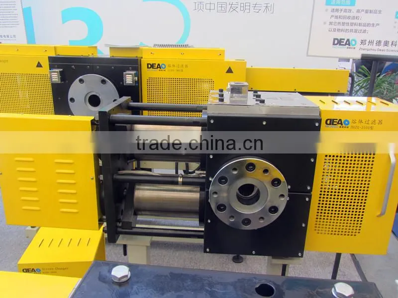 Dual column extruder screen changer