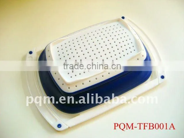 Durability rubber and plastic square collapsible colander 001A