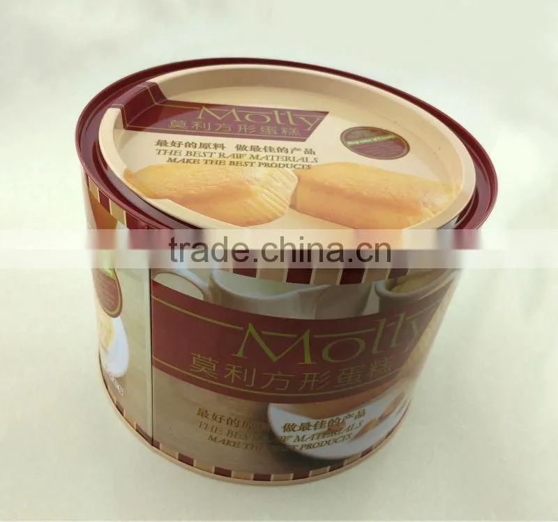 Delicate cake tin box with round shape Europen-style