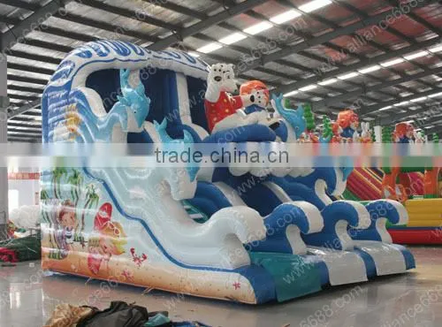 2015 wholesale infaltable water slide, ocean water slide for adult and children