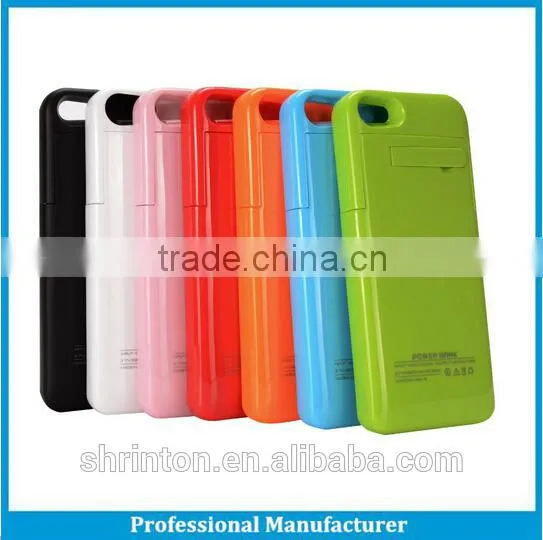 2015 new products, plastic backup battery case 4500mAh 5v rechargeable battery for iphone 5/5S/6 4.7"