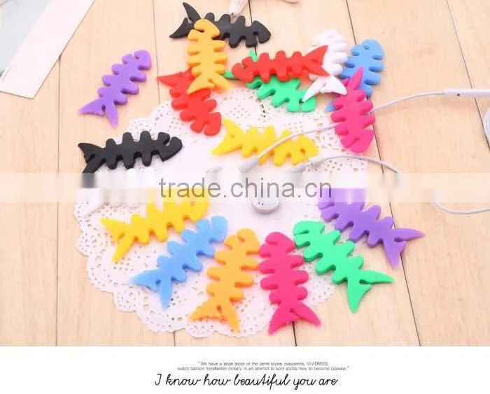 Fashionable cute fish winder earphone headphone mobile mp3 cable cord winder