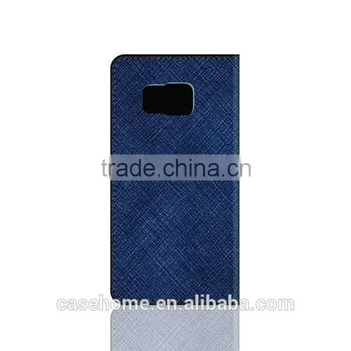 Crossing Pattern PU Leather Flip Phone Cover for Samsung Galaxy S6 Edge