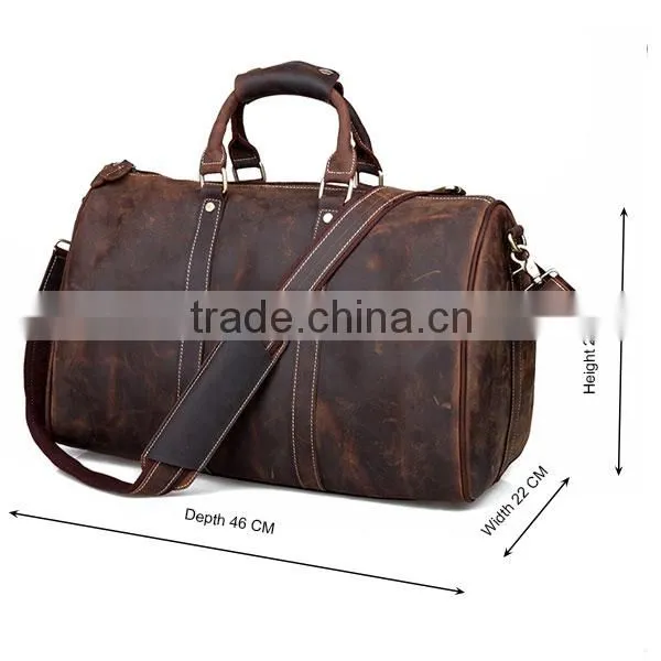 Custom printed tote leather travelling bag