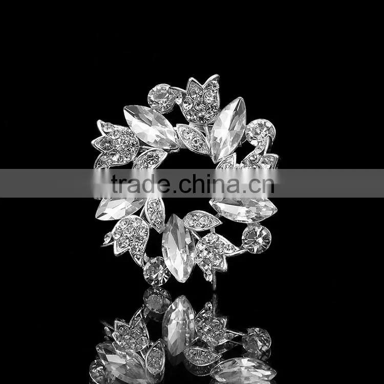 Best Price Bling bling Crystal Brooch, High Quality Zinc Alloy Brooch Pins for wedding dress
