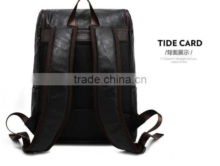 2015 vintage mens leather laptop bag backpack