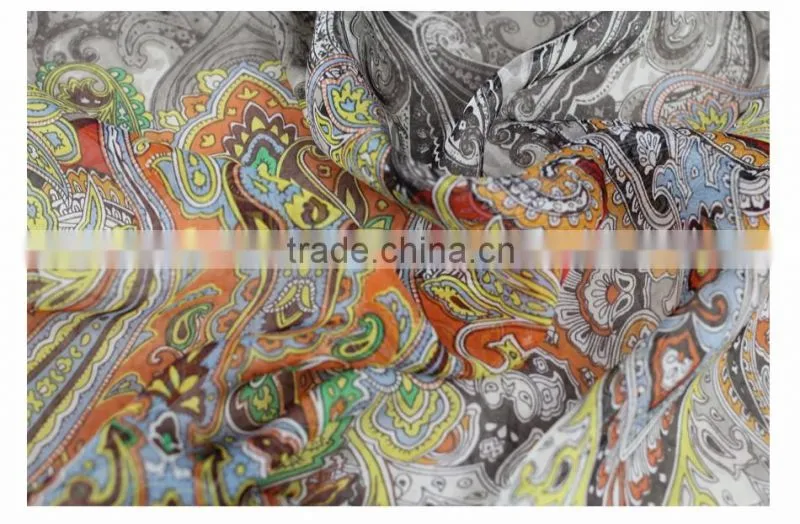 printed french silk chiffon fabric prices