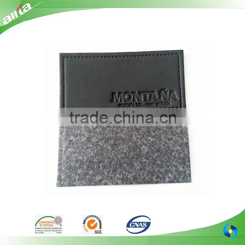 jeans leather patch labels/embossed leather patch/pu leather patches for jeans