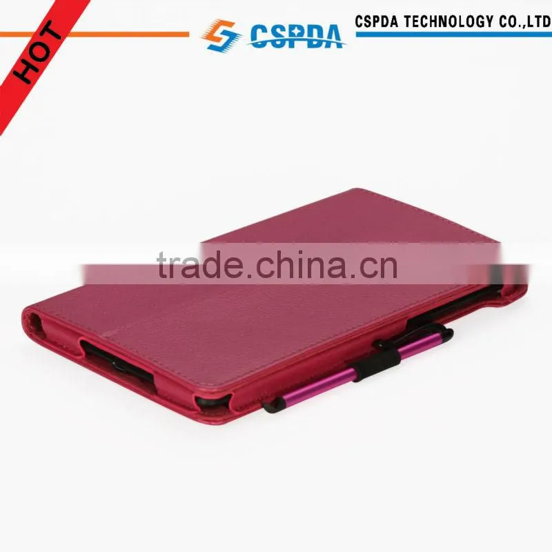 2013 new arrival folio back stand leather case cover for Google Nexus 7 2