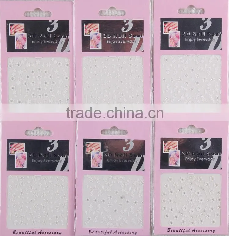 Hot selling 3D Heart designs nail sticker