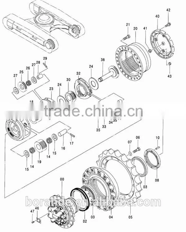 Final Drive Gear Outer 2nd Sun Gear Travel For JCB220