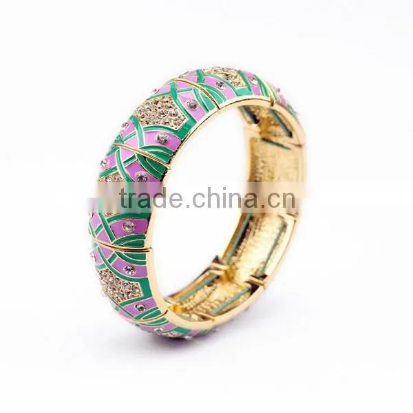 Black Enamel Bracelets Heart Shaped Summer Bracelets