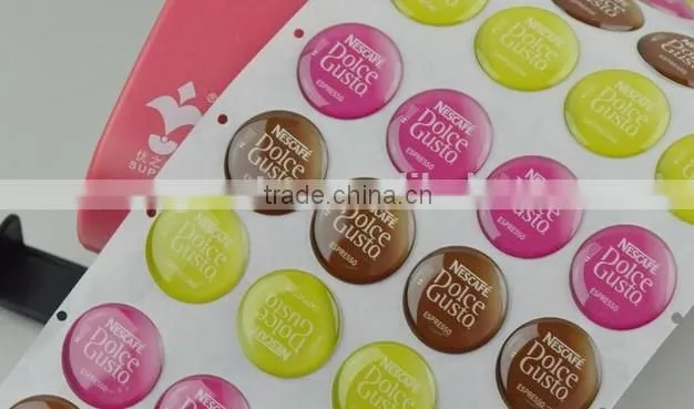 Custom dome stickers, silicone epoxy pu sticker with 3m glue